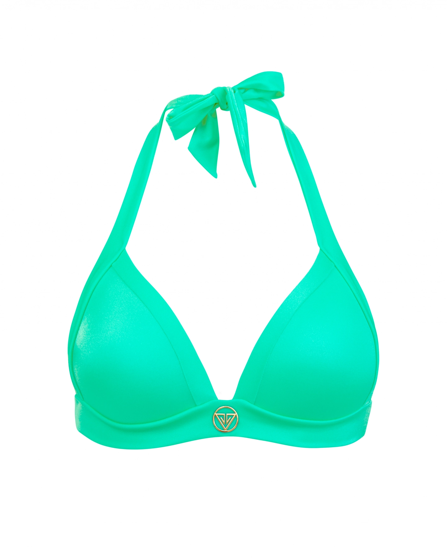 Green Push Up Triangle Bikini Top M Vivien Vance